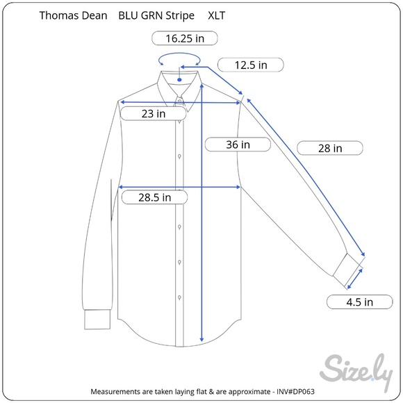 Thomas Dean TD Striped Button Up Shirt Blue XLT - Picture 4 of 8